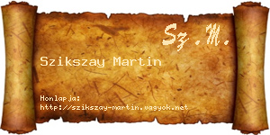 Szikszay Martin névjegykártya